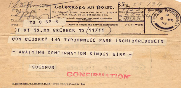 telegram from Philip Solomon